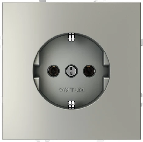 Розетка с заземлением (сталь) Voltum S70 VLS040105