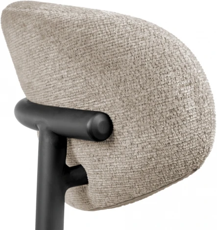 Стул полубарный Bradexhome Lucas 2 латте шенилл с чёрными ножками