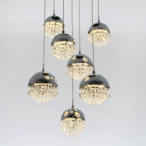 Подвесной светильник светодиодный хрустальный с регулировкой цветовой температуры Modelux MODELUX ML.2210.7 CR