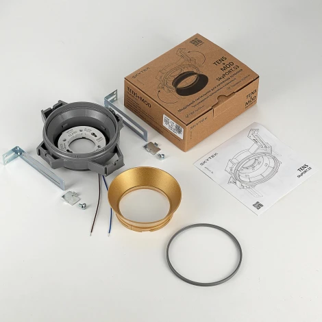 Встраиваемый безрамочный светильник для натяжных потолков золото Skytek Skyport.53 CLP53M2