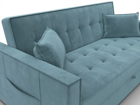 Диван прямой Лига-104 (160) (ЛДСП,Брус,Фанера,Велюр/Бирюзовый) Лига Диванов 134885