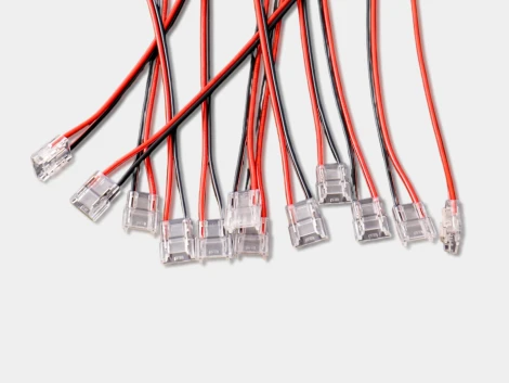 Пластиковый коннектор с проводом двусторонний для ленты 8мм SWG CN-8MM-2P-BWB-SC