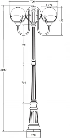 Наземный фонарь IP44 Oasis Light GENOVA 88109B/10 Bl в форме шара (220V, фонарь, шар)