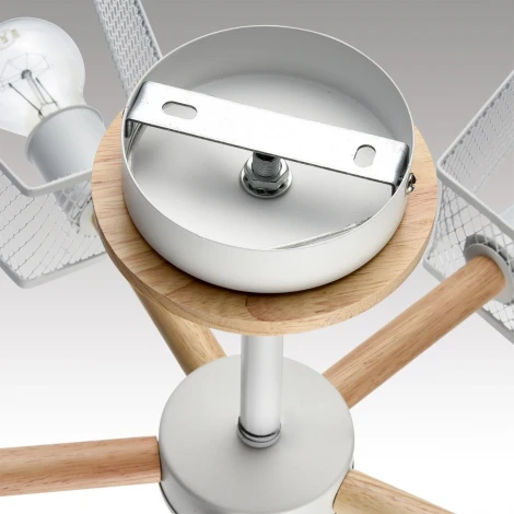 Потолочная люстра на штанге Lumion Irma 8246/5C белый, металл/дерево Е27 5*60W 220V