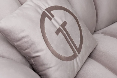 Диван Fabio трехместный велюр бежевый Colton1001-SERROS 239*95*72см, 2 подушки Garda Decor арт.FABIO-3-2K-Colt1001