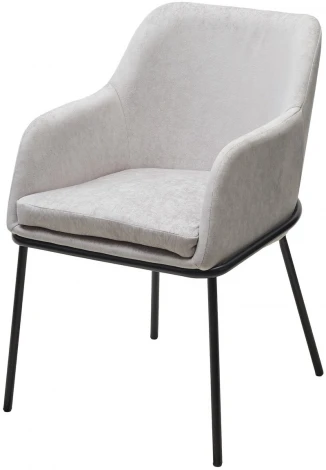 Стул M-City АЛИСТЕР, цвет RAIN 16 пыльный серый, велюр / черный каркас