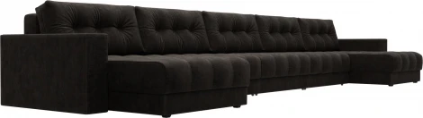 Диван П-образный с декором Лига-049 НПБ Мегалонг Лига Диванов (Велюр) арт.128533