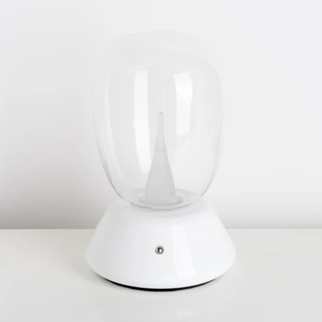 Настольная лампа диммируемая 10W 3000K прозрачный/белый Lightstar Uovo III 807906