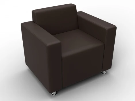 Кресло Лига-093 ВН (ДСП,Брус,Фанера,Экокожа/Коричневый) Лига Диванов 134974