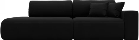 Диван прямой Лига-036 НПБ Модерн подлокотник справа (Черный/Микровельвет) Лига Диванов арт.121331