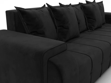 Диван угловой Лига-121 правый угол (ДСП,Брус,Велюр/Черный) Лига Диванов 137350