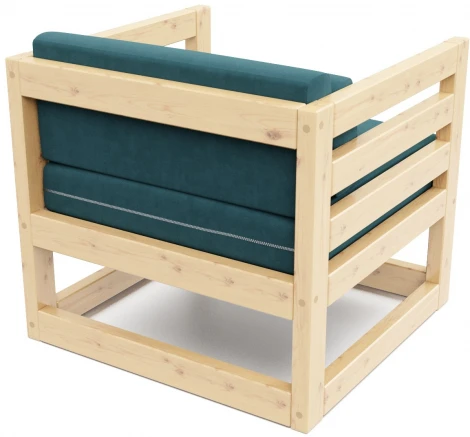 Кресло Arsko Магнус сосна велюр голубой