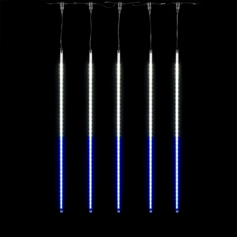 Гирлянда Тающие Сосульки 5шт по 100см, 24В, 480 Бело-Синих Светодиодов, Провод Черный ПВХ, IP55