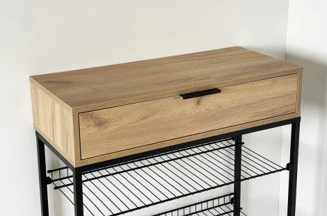 Обувница Краш, цвет черный муар/дуб крафт золотой Mebelson (арт.LMN-13.2555)