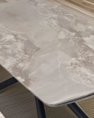 Стол RIVOLI 140 GLOSS AMBER JADE SOLID CERAMIC / BLACK, ®DISAUR