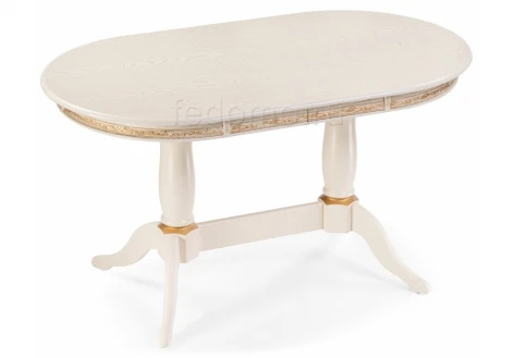 Деревянный стол Woodville Джил крем с золотой патиной 450820