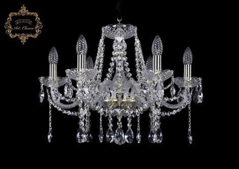 Подвесная люстра Art Classic 11.12 11.12.6.195.Gd.Sp (220V, хрусталь, на цепи, подсвечник, свеча)