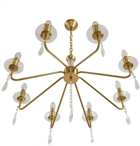 Подвесная люстра Lumion Suana 8319/8 шампань/прозрачный, металл/хрусталь E14 8*40W 220V (на цепи, подсвечник, свеча)