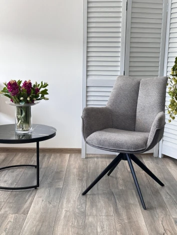 Стул M-City PONTUS 360 град. поворот. KN01-03 Серый/ BZ1046-02 Темно-серый/ Черный