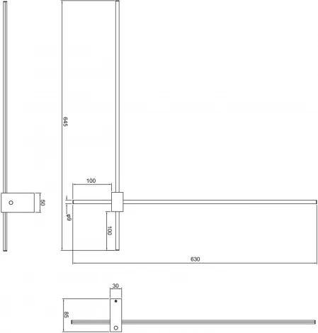 Настенный светильник (бра) Pars 3000К 12Вт IP 20 LED Maytoni Technical C070WL-L12GB3K (220V)