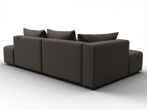 Диван угловой Лига-103 НПБ угол левый (ДСП,Брус,Фанера,Рогожка/Коричневый) Лига Диванов 134810L