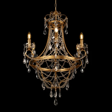 Подвесная люстра со стеклянными подвесками в форме подсвечника Loft It Foil 10430/6 (220V, на цепи, подсвечник, свеча)