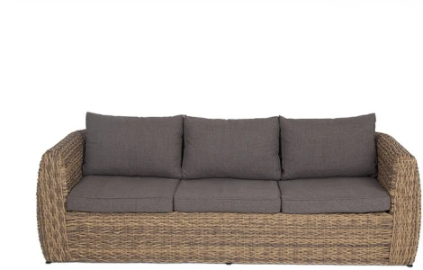 "Кальяри" диван из искусственного ротанга (гиацинт) трехместный, цвет соломенный 4SIS арт.УТ-00001980
