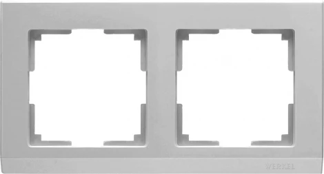 Рамка на 2 поста (серебряный) W0021806 (a050924)