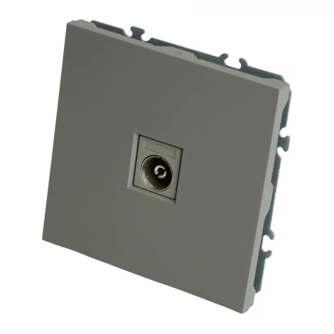 ТВ-розетка (платиново-серый, soft touch) Stekker Эмили 49953