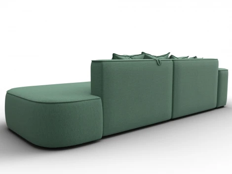 Диван угловой Лига-065 угол левый (ДСП/Пластик/Рогожка/Зеленый) Лига Диванов 129801L