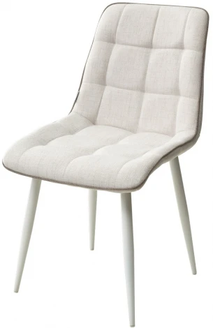 Стул CHIC HE622-01/ HE622-05 топленое молоко, ткань/ белый каркас