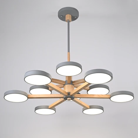 Потолочная люстра Wi-Fi на штанге Turna Dbl L12 Gray By ImperiumLoft Turna-Dbl01 (LED, 220V, голосовое управление)