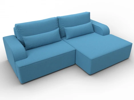 Диван угловой Лига-120 угол правый (ДСП,Брус,Фанера,ЛДС,Рогожка/Голубой) Лига Диванов 137286
