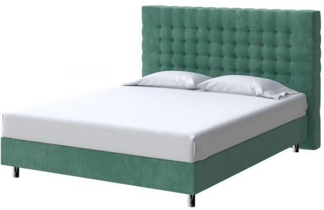 PROxSON Кровать Tallinn Boxspring Standart (Ткань: Велюр Casa Изумрудный) 200x200