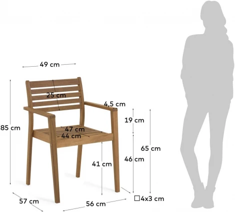 Стул уличный La Forma (ex Julia Grup) Hanzel (Акация,Дерево)