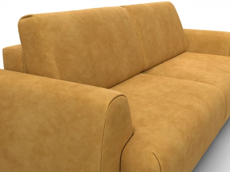 Диван прямой Лига-115 НПБ (ДСП,Фанера,Велюр/Желтый) Лига Диванов 136925