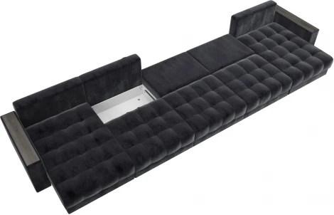 Диван П-образный с декором Лига-049 НПБ Мегалонг Лига Диванов (Велюр) арт.128543