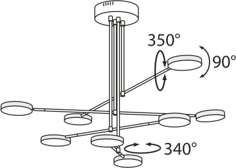 Потолочная люстра на штанге Maytoni Fad MOD070PL-L48B3K (LED, 220V)