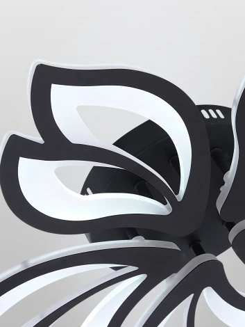 Потолочная люстра светодиодная с пультом ДУ 110W, черный, LED Natali Kovaltseva Fortuna LED LAMPS 81107/5C (регулировка яркости, 220V, цветы)