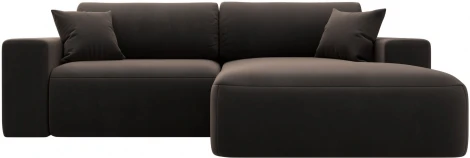 Диван угловой Лига-036 НПБ Классик правый угол (Коричневый/Велюр) Лига Диванов арт.121377