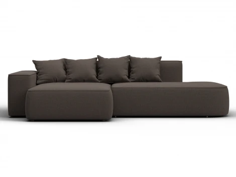 Диван угловой Лига-065 угол левый (ДСП/Пластик/Рогожка/Коричневый) Лига Диванов 129798L