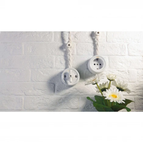 Выключатель на 4 положения двухклавишный (белый) Ретро Werkel W5620001 (a051310)