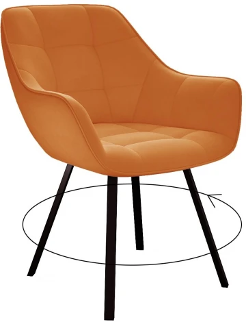 Стул 252 М поворотный, B17 TERRACOTTA, ножки черные Dikline 00-00061882