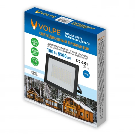 Прожектор уличный светодиодный 6500К черный Volpe ULF-Q519 100W/6500K IP65 220-240V BLACK