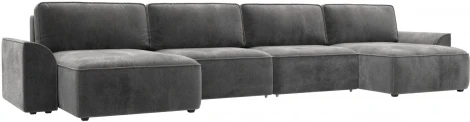 Диван п-образный Лига-048 НПБ лонг Лига Диванов (Велюр) арт.128357