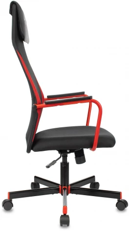 Кресло игровое Zombie ONE черный/красный сиденье черный с подголов. крестов. металл RED