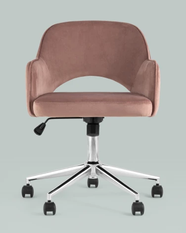 Кресло компьютерное Кларк велюр розовый УТ000025779