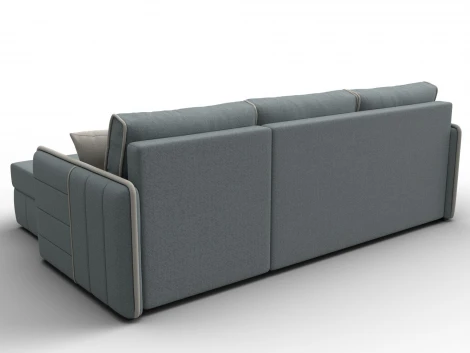 Диван угловой Лига-078 угол универсальный (ДСП/Пластик/Рогожка/Серый,Бежевый) Лига Диванов 130981