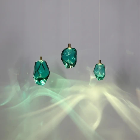 Подвесной светильник Odeon Light Gemme 7110/4LA зеленый/бирюз. стекло/металл IP20 LED 4W 300Лм 3000K 200° 220V