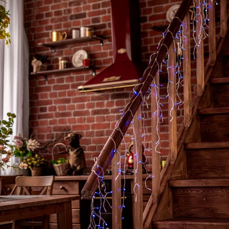 Бахрома светодиодная с эффектом мерцания, 25м. соединяемая, 440 светодиодов, синий и белый свет Uniel ULD-B25006-440/TTK BLUE-WHITE IP44